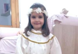 Valentina Arranz, la niña que será el Ángel esta Semana Santa en Aranda de Duero.