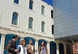 Mari Cruz Hernaiz junto con Javier Lacalle, Andrea Ballesteros y José Antoni Antón, en la campaña electoral de 2019.