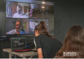 Jugadoras del BCF durante la videoconferencia.