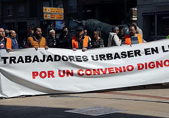 Protesta de los trabajadores de Urbaser.