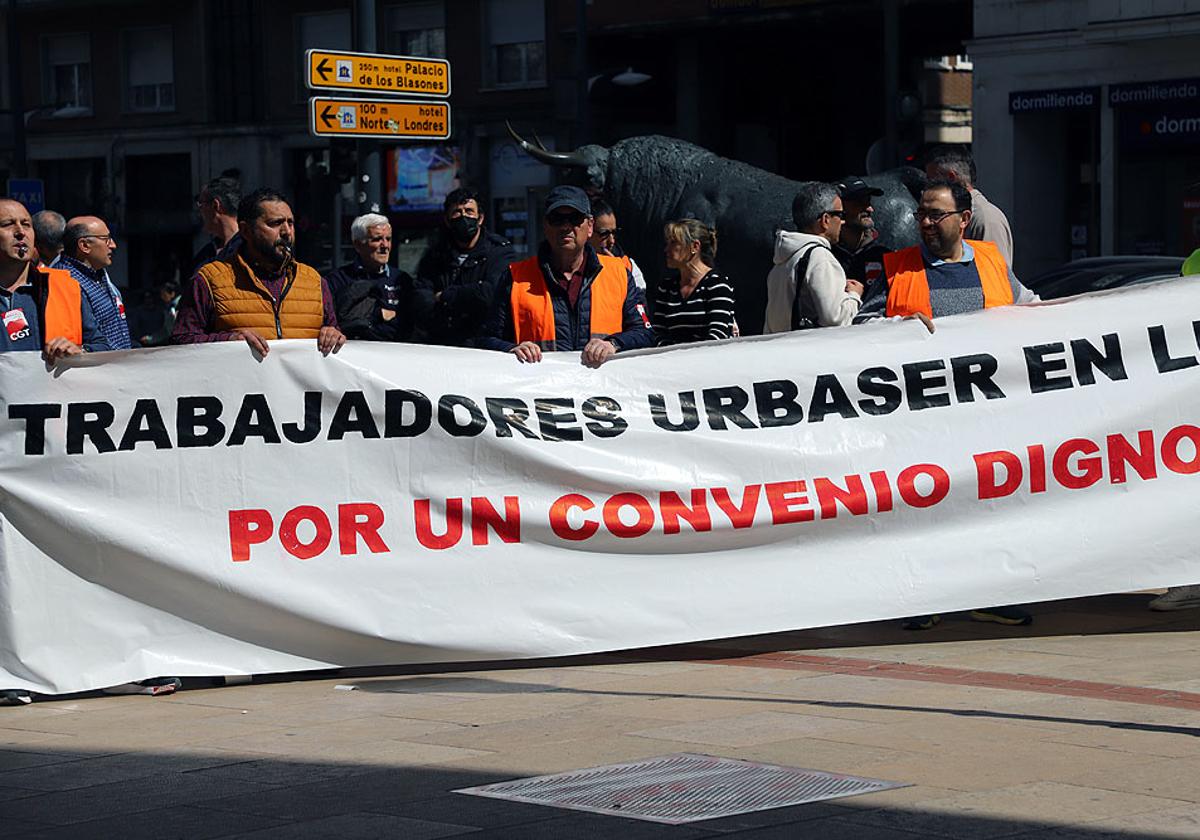 Protesta de los trabajadores de Urbaser.