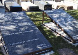 Las lápidas con las inscripciones de los nombres y el monolito ya son visibles en el cementerio municipal de Burgos