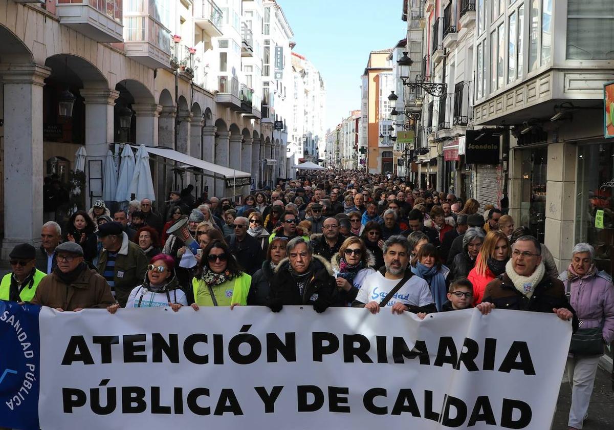 La última manifestación por la sanidad en Burgos se celebró en febrero.