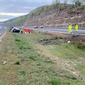 Un herido en un accidente en la AP-1 en Briviesca