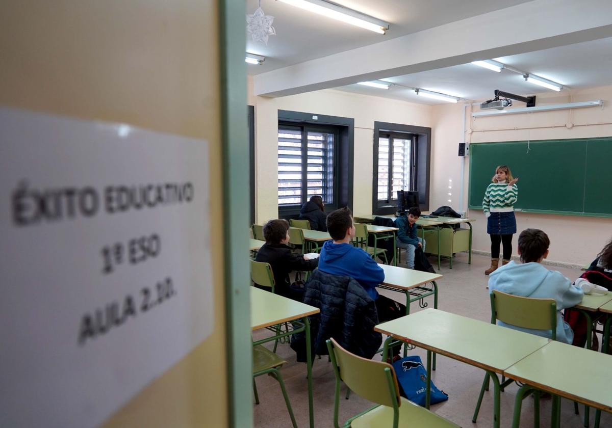 Aula durante una clase de refuerzo del Programa de Éxito Educativo.