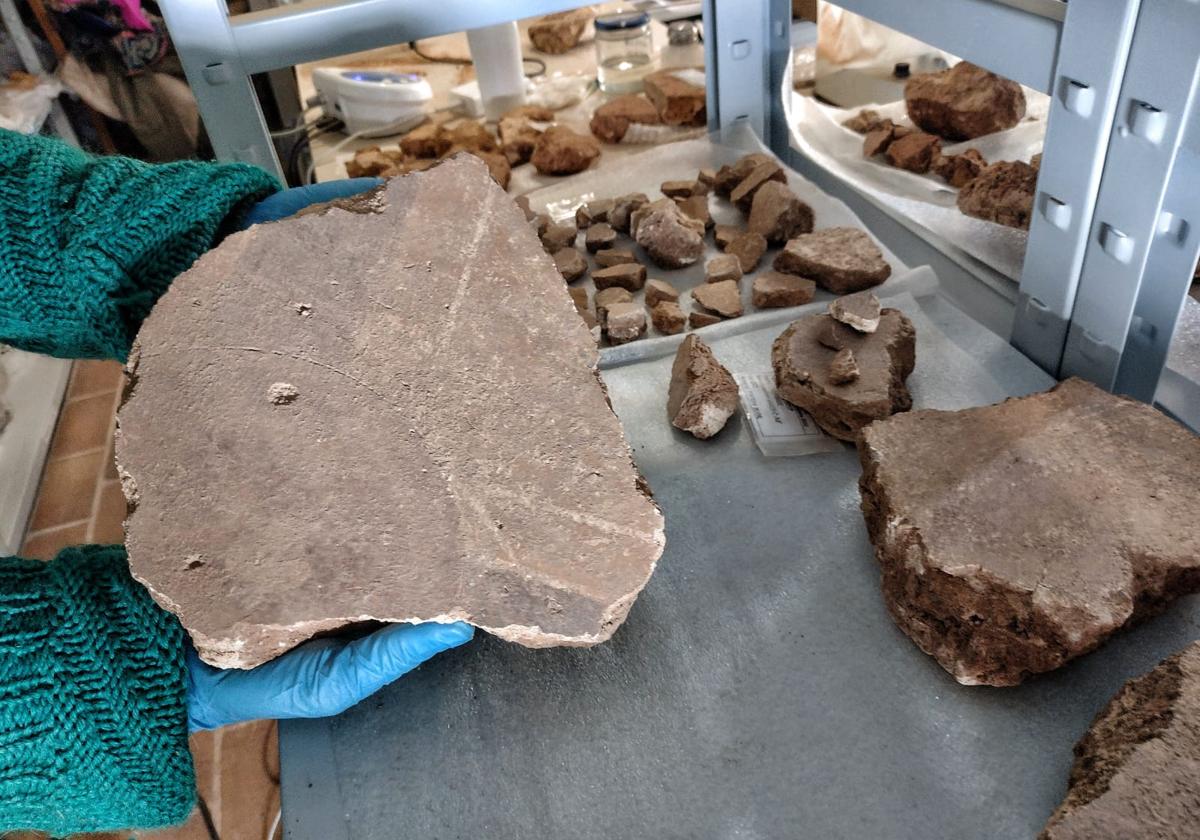 Restos de la excavación en el yacimiento romano de Flaviaugusta, en Poza de la Sal.