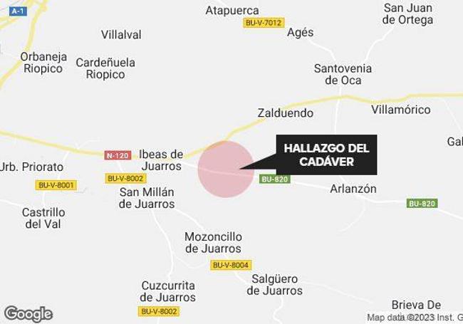 El cadáver ha sido localizado en una zona de difícil acceso entre Ibeas de Juarros, San Millán y Arlanzón.