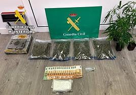 Droga incautada del taller de vehículos y utilizada para la venta al por menor de droga en Las Merindades