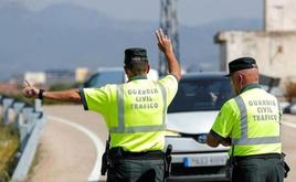 Agentes de la Guardia Civil en un control de tráfico en Castilla y León.