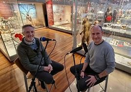 Fermando Valladares y Emiliano Bruner en el MNCN_CENIEH.