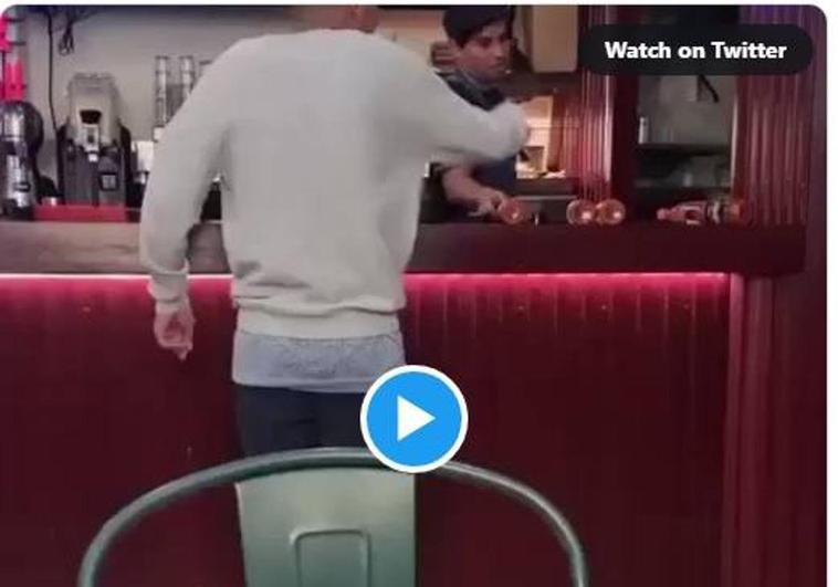 Imágenes del suceso en un restaurante de Burgos grabadas por una clienta que se han viralizado.