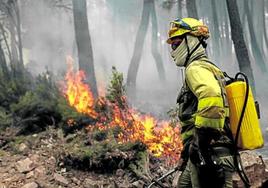 Imagen de archivo de un profesional del operativo anti incendios.