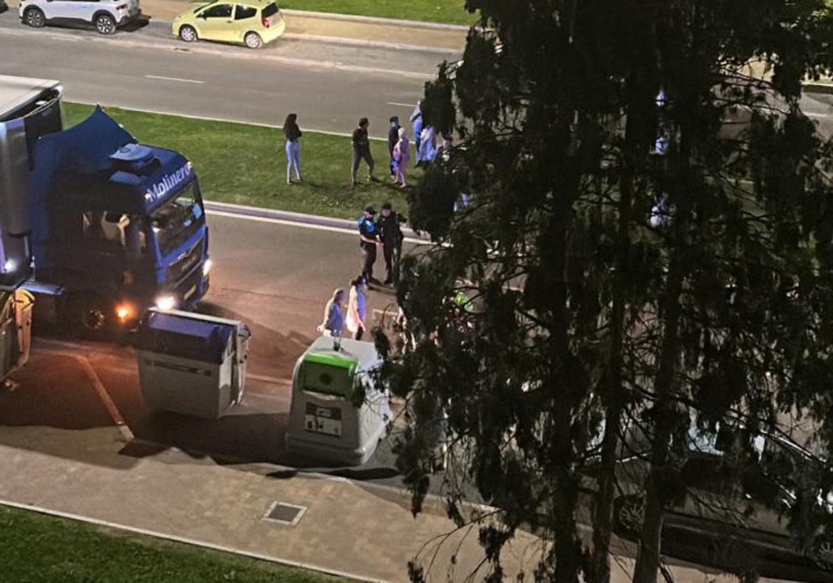 Instantes posteriores al atropello en la calle Alcalde Martín Cobos de Burgos