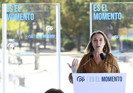 La secretaria general del PP y portavoz en el Congreso, Cuca Gamarra, en Burgos.