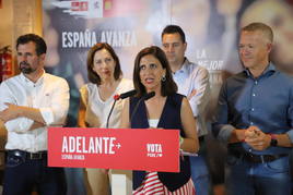 Esther Peña en la rueda de presa después de los resultados del 23J