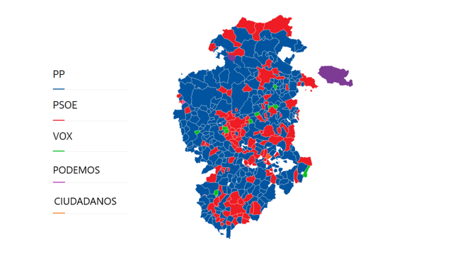 Imagen después - Votos en Burgos en 2023 respecto a 2019.