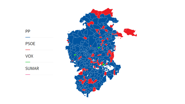 Imagen antes - Votos en Burgos en 2023 respecto a 2019.