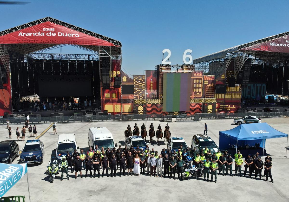 Dispositivo de seguridad frente a dos de los escenarios de Sonorama Ribera