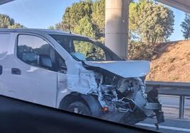 Vehículo implicado en el accidente de la A-1 de Burgos.