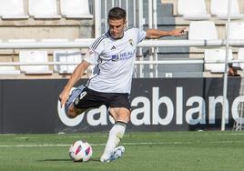 David Goldar, en un partido con el Burgos CF.