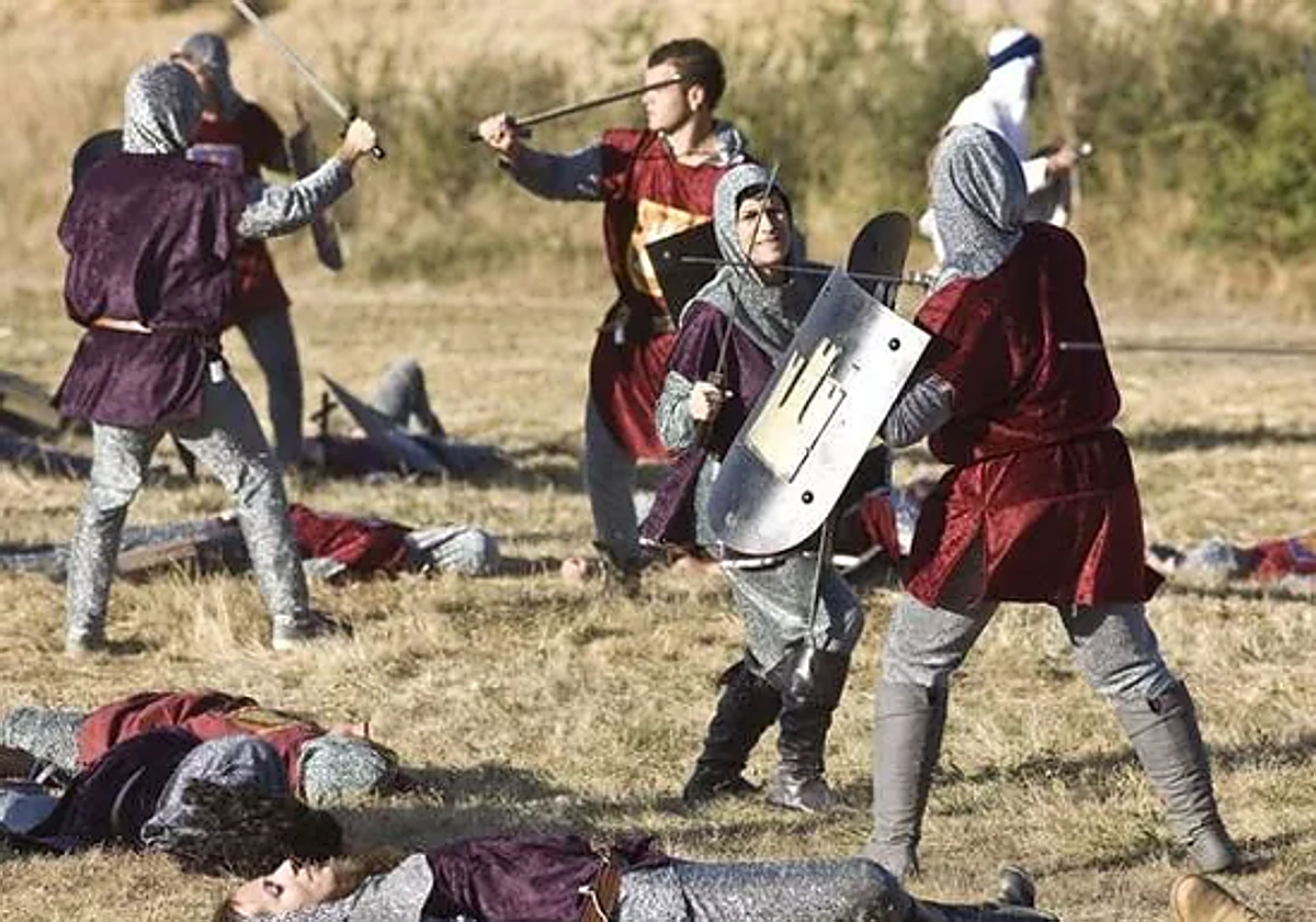 Los ejércitos de León y Pamplona se enfrentan en la recreación histórica.