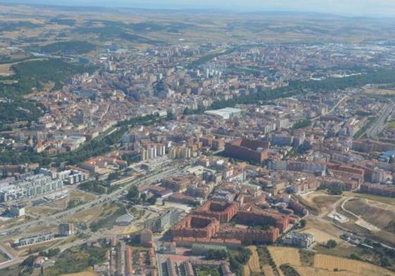 Vista aérea del casco urbano de Burgos.