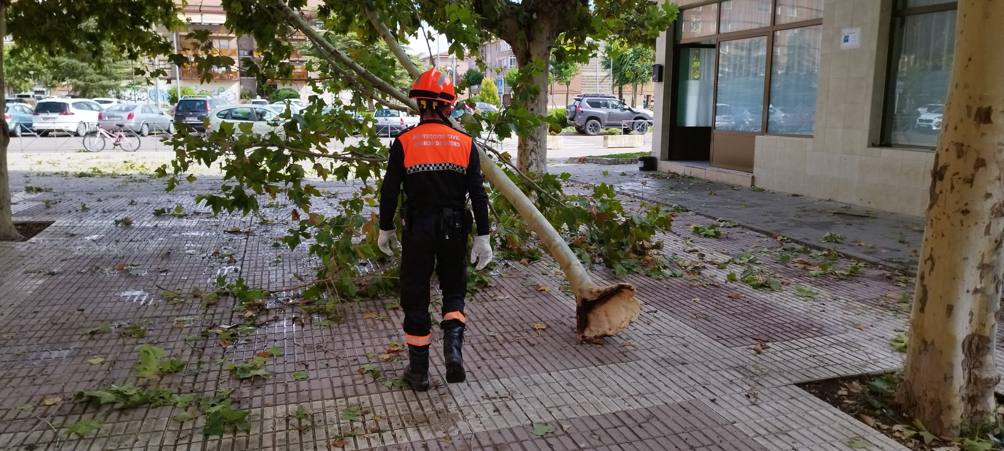 Una tromba de diez minutos causa desperfectos en Aranda de Duero