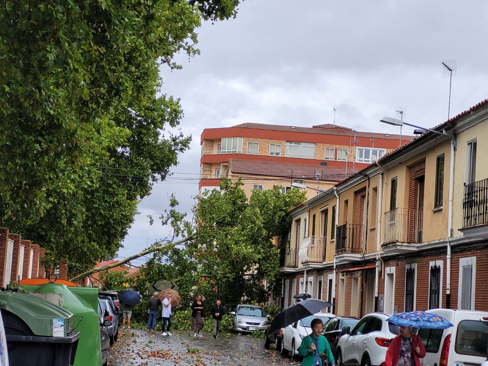 Una tromba de diez minutos causa desperfectos en Aranda de Duero