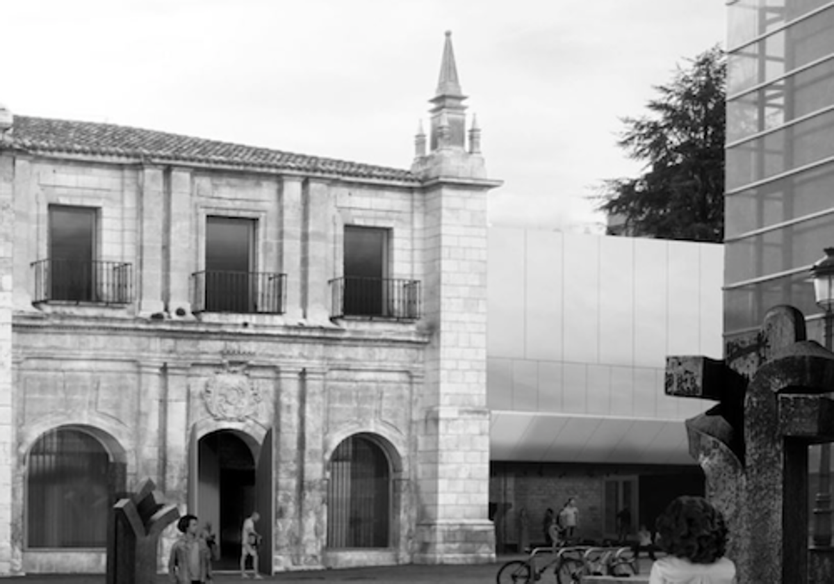 Recreación del acceso al Monasterio por el jardín.