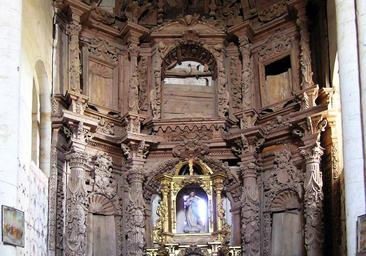 Villamorón lanza un mecenazgo para restaurar el retablo mayor de su 'catedral' del páramo