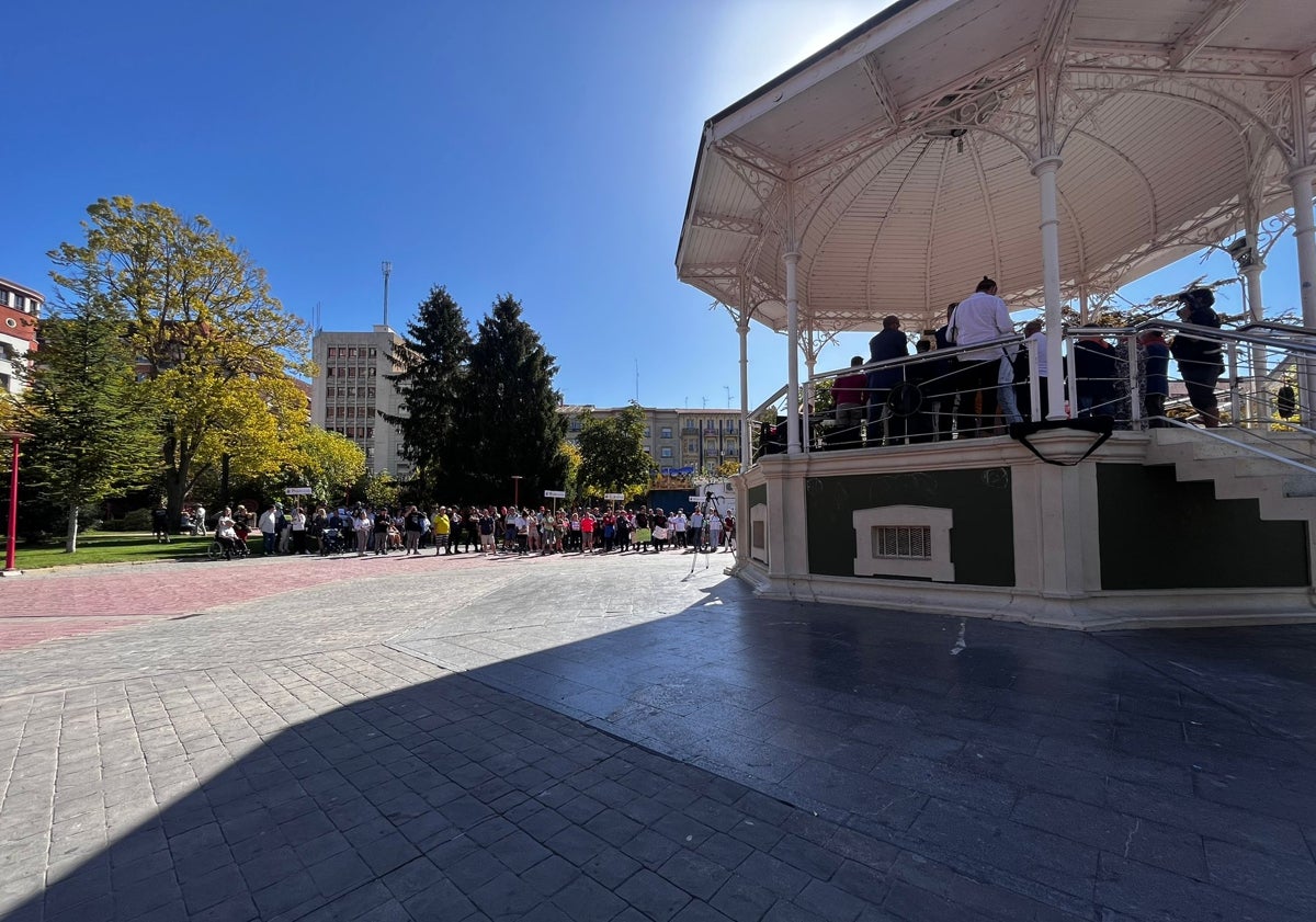 Imagen principal - El kiosco del parque Antonio Machado ha sido el escenario escogido para la lectura del Manifiesto