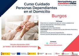 Cruz Roja lanza un nuevo curso de Cuidado de Personas Dependientes en Burgos