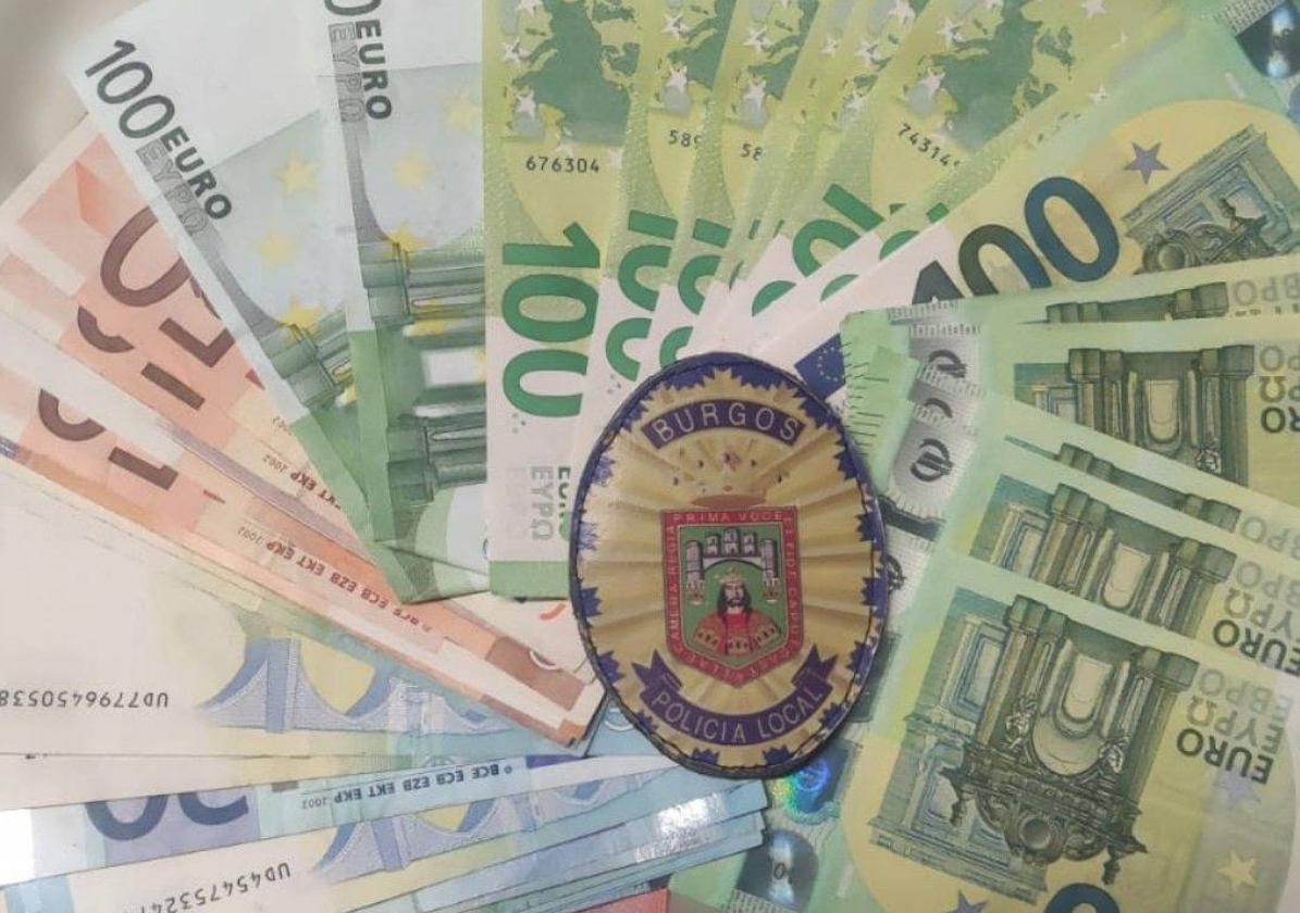 Imagen del dinero, publicada por la Policía Local de Burgos.