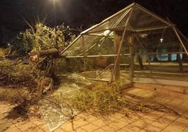 Operarios del Ayuntamiento, Bomberos y Protección Civil estuvieron trabajando hasta la media noche en Burgos.