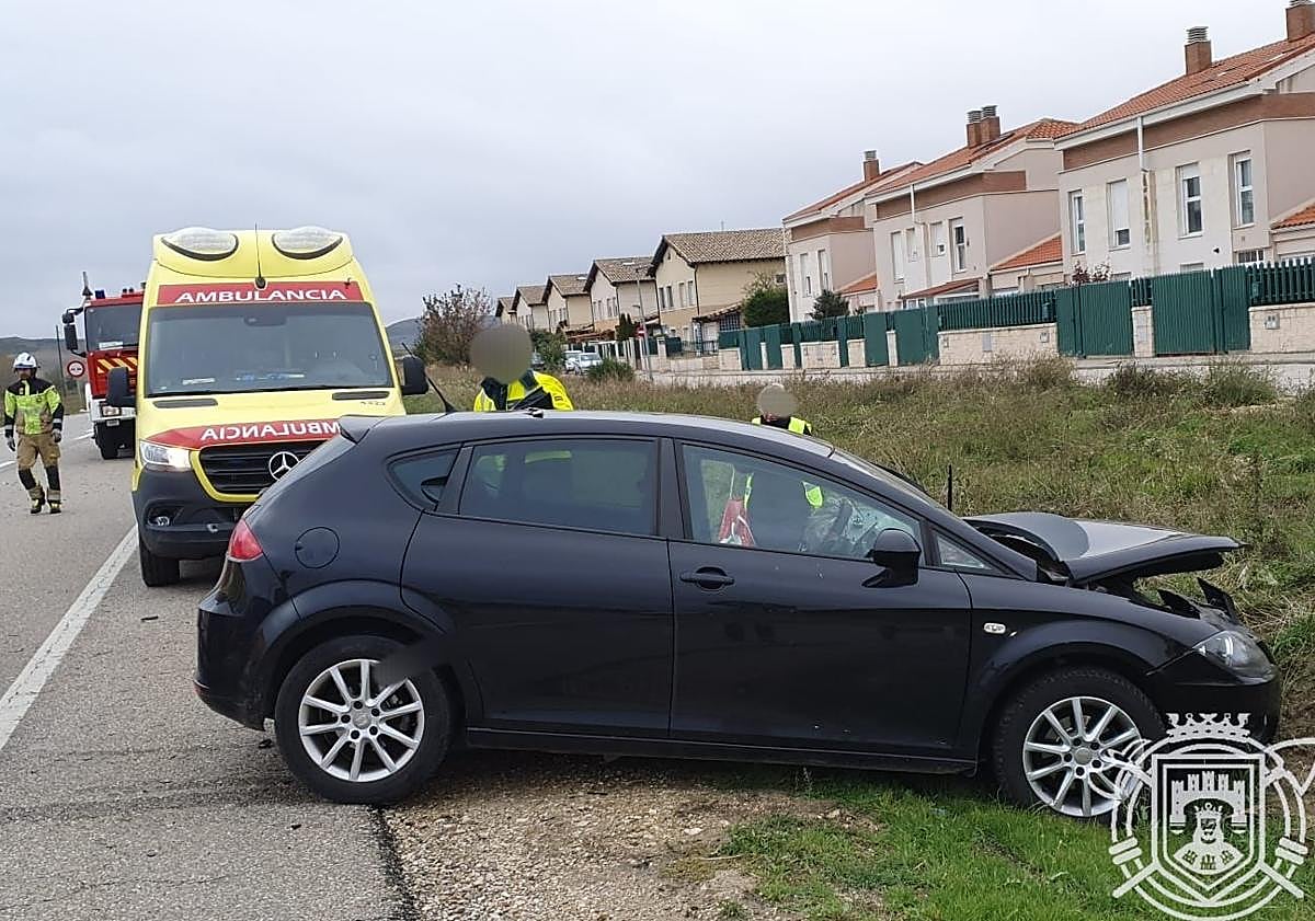 Imagen principal - Lugar del accidente en Quintanilla Vivar.