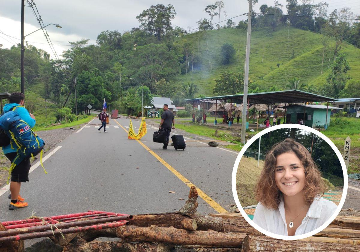 Cortes en las carreteras de Panamá. A la derecha, Laura Valdés.