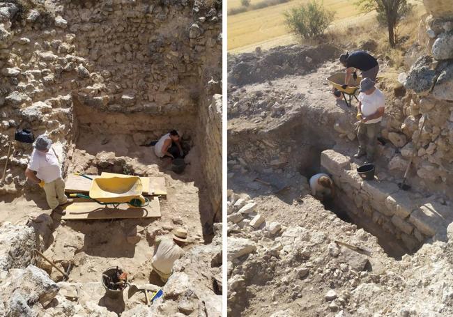 Trabajos de excavación en el yacimiento de Adrada de Haza, en Burgos.