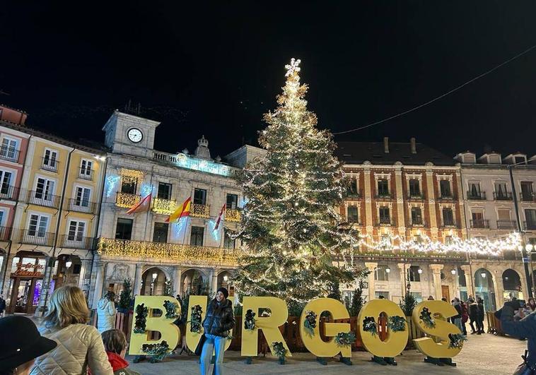 Árbol de Navidad de la Plaza Mayor de Burgos.