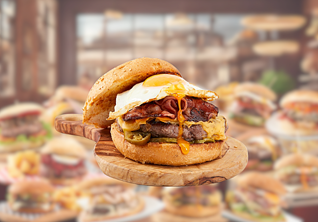 El plato 'Hamburguesa Infierno' del restaurante burgalés 'Burger Pool'