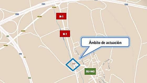 Un millón de euros para mejorar la intersección de las carreteras N-1 y BU-945 en Fuentespina