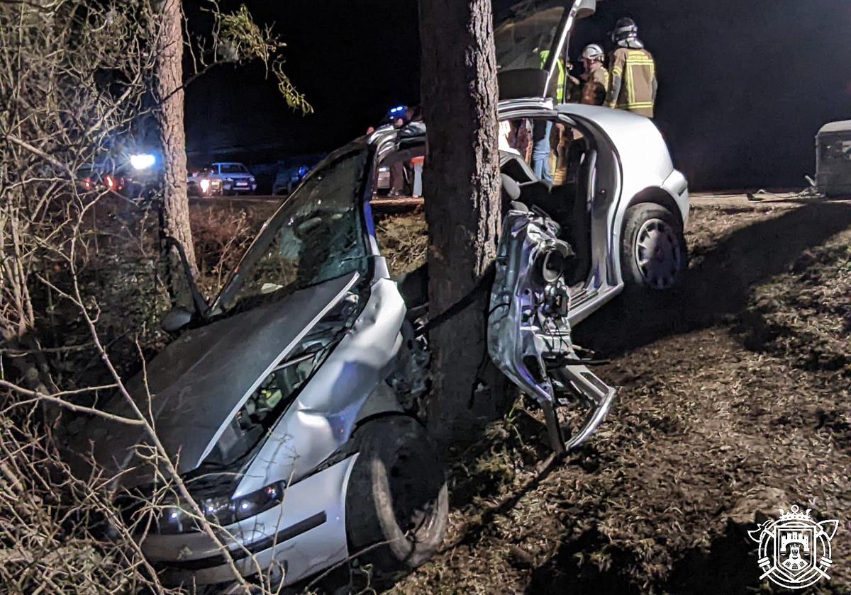 La jornada de Navidad ha dejado un herido en un aparatoso accidente de tráfico en Burgos