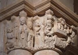 Capitel con las escenas del Nacimiento en el Monasterio de San Juan de Ortega de Burgos