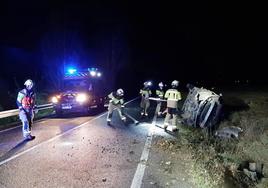 Accidente que dejó un muerto y tres heridos en La Puebla de Arganzón.