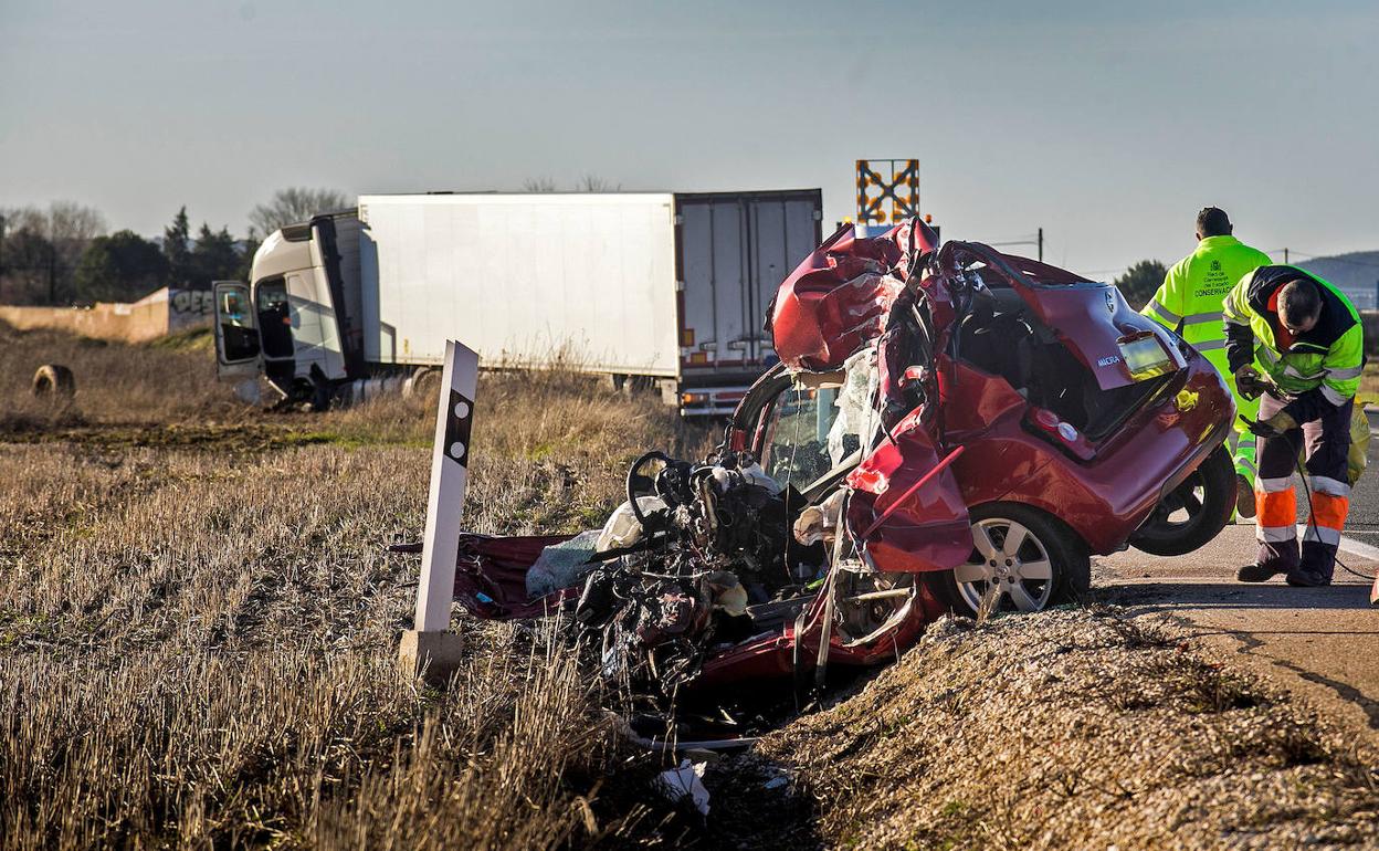 Accidente mortal en la N-120 en San Medel.