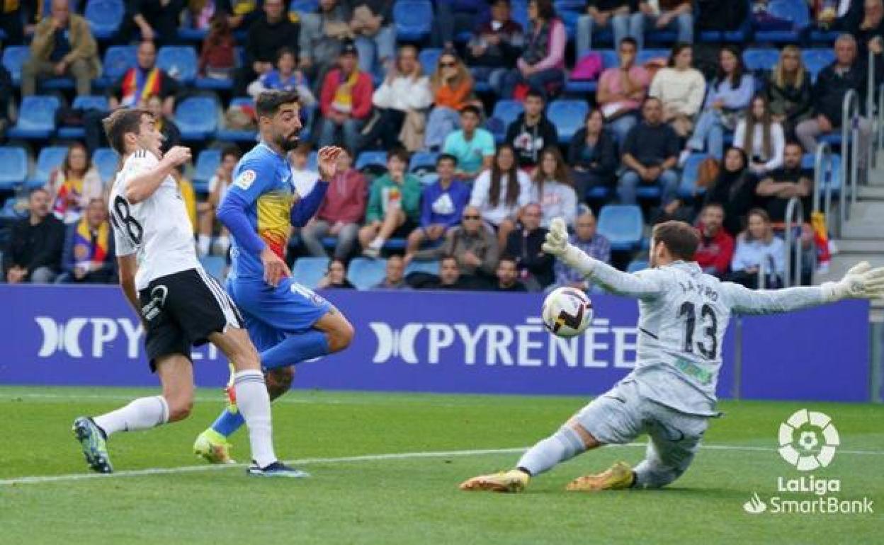 Imagen del encuentro entre el Burgos CF y el Andorra en la primera vuelta.