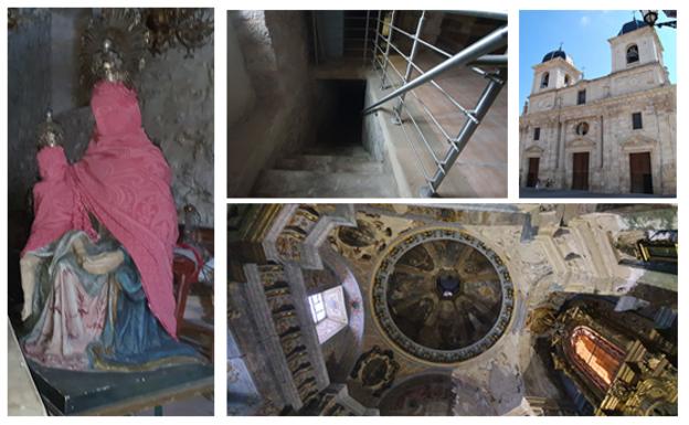 Montaje de diferentes vistas de la capilla de la cripta y de la excolegiata. 