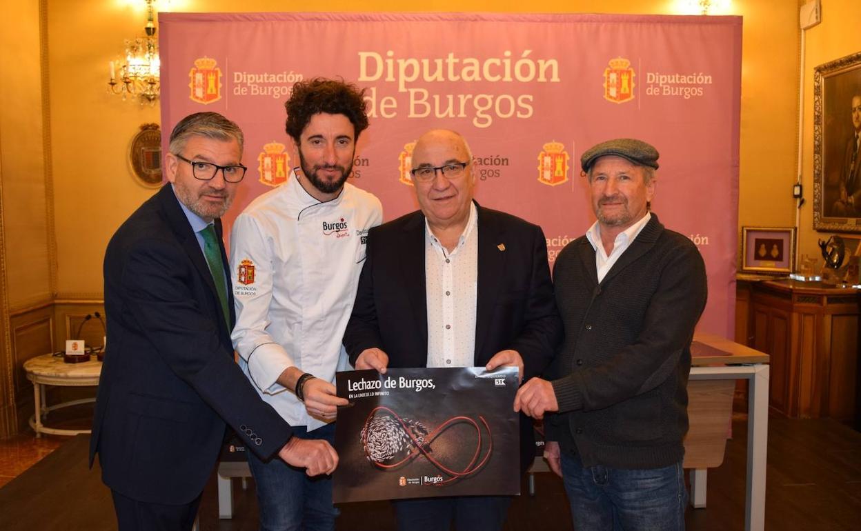 El cocinero ribereño, David Izquierdo, en la presentación de la ponencia sobre el Lechazo de Burgos que ofrecerá en Madrid Fusión