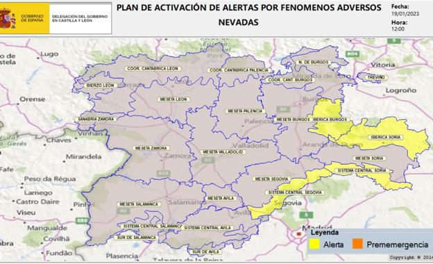 Zonas en alerta por nevada en Castilla y León 