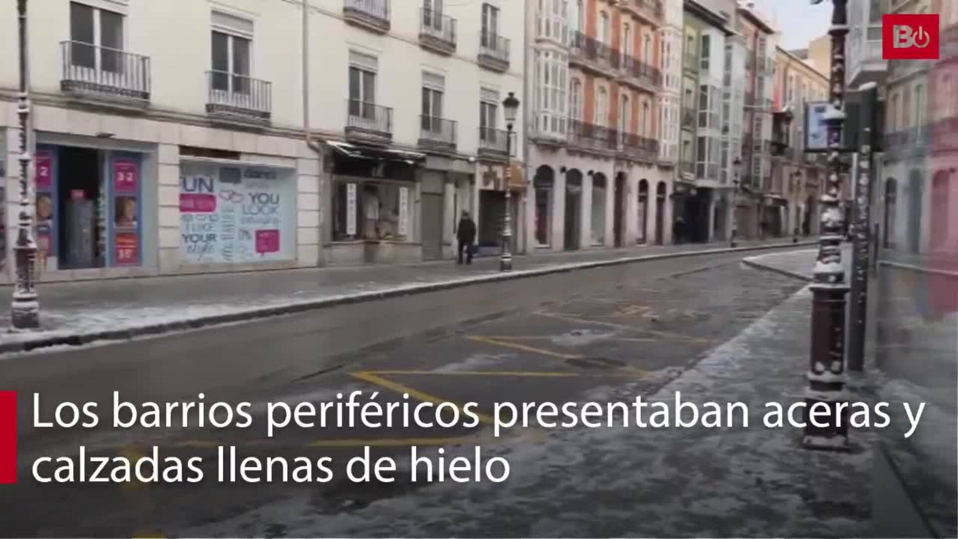 El hielo convierte Burgos en una pista de hielo