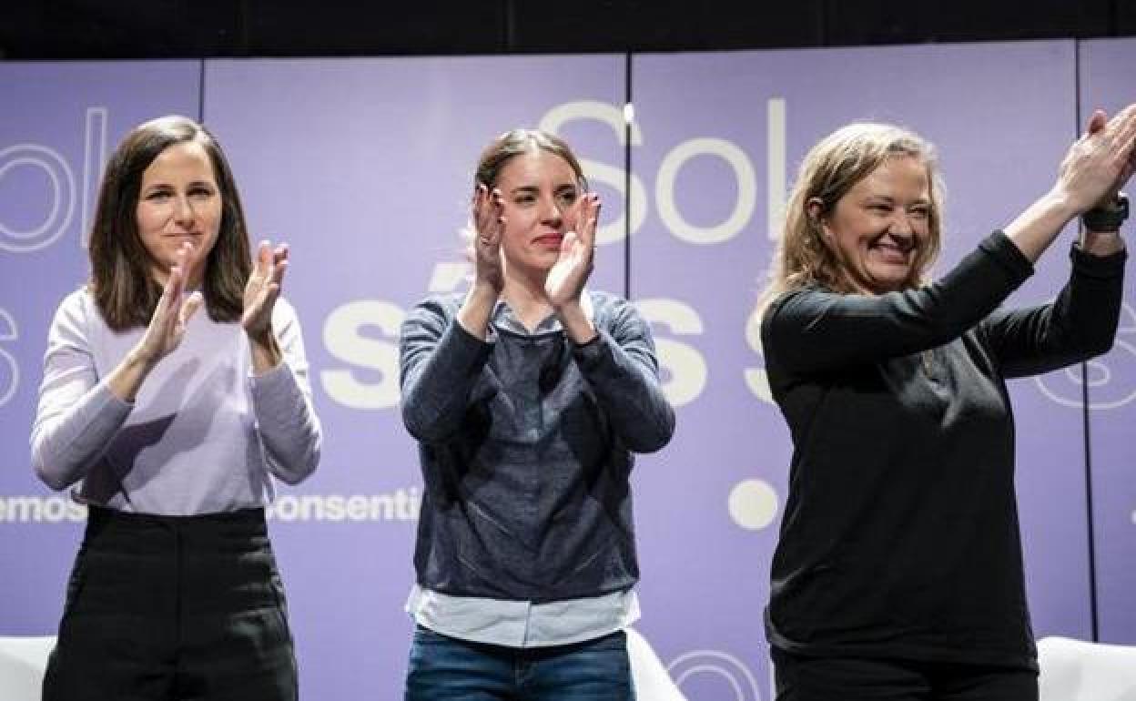 Acto de Podemos para arropar a Montero tras la polémica de la ley del 'solo sí es sí'